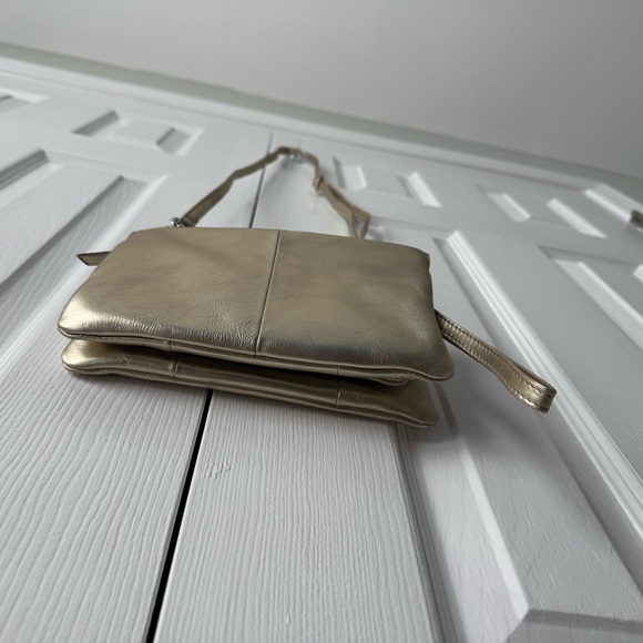 Real Leather Handbags - Champagne Gold Genuine Leather Bag RFID Protective Quiet Luxury